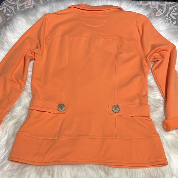 TALIE-Light Orange Flared Spring Jacket Wooden Buttons-M-#0059 - Picture 2 of 11